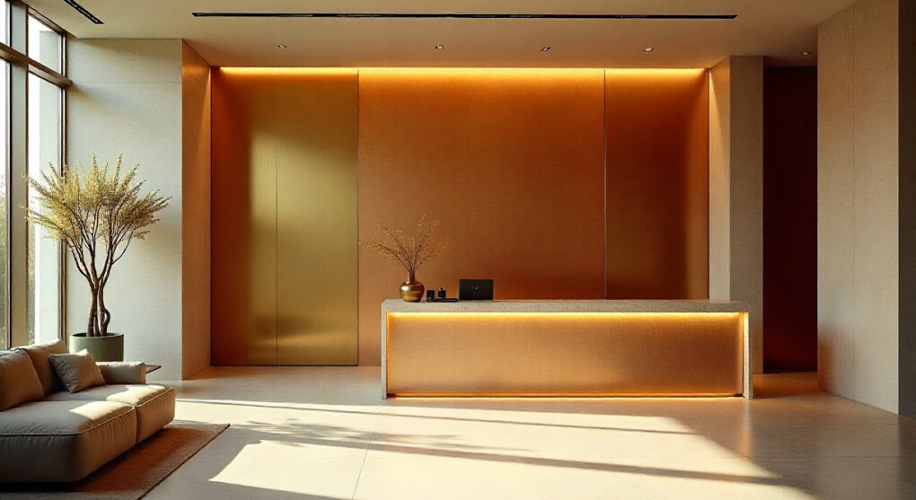 Chapados metálicos decorativos en proyectos contract