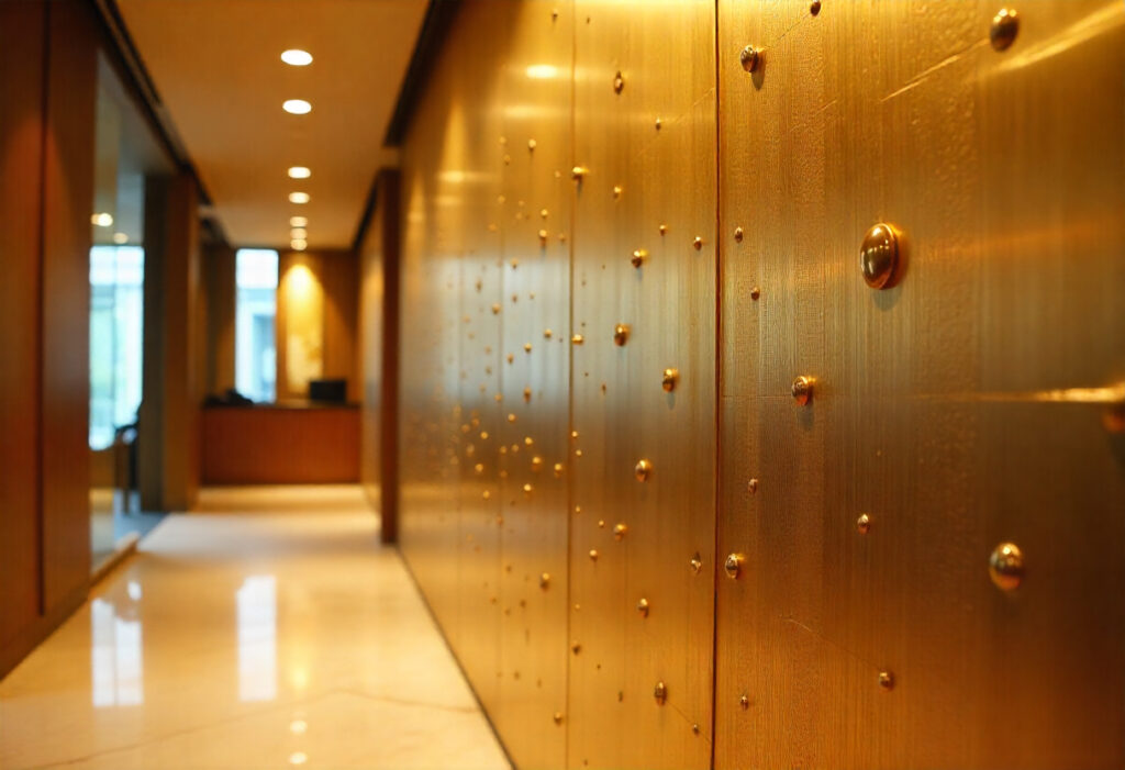 Chapados metálicos decorativos en proyectos contract