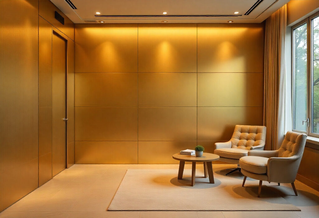 Chapados metálicos decorativos en proyectos contract